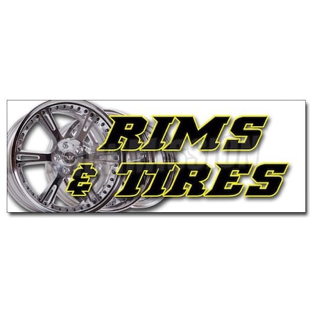 Signmission RIMS & TIRES DECAL sticker wheels tires car rims truck suv automotive auto, D-12 Rims & Tires D-12 Rims & Tires